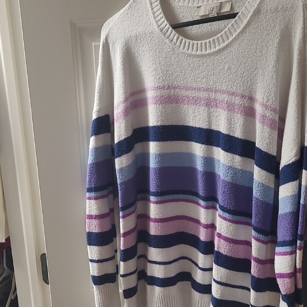 Loft Multicolor Striped Sweater - image 1